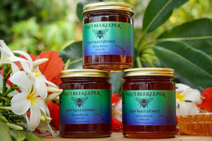 harvested naturally in Maui, rich in flavor and nutrients, perfect for sweetening tea, baking, or enjoying as a healthy spread. Premium quality, straight from the hive 