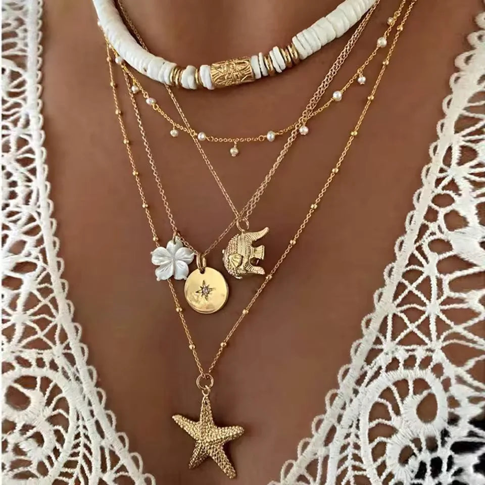 featuring natural shells and a unique, earthy design, perfect for adding a beach-inspired touch to your outfit, ideal for casual wear, summer vacations, or creating a relaxed boho look 