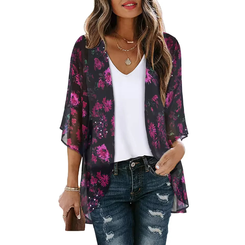 floral print and bohemian style design, perfect for beach outings or tropical getaways