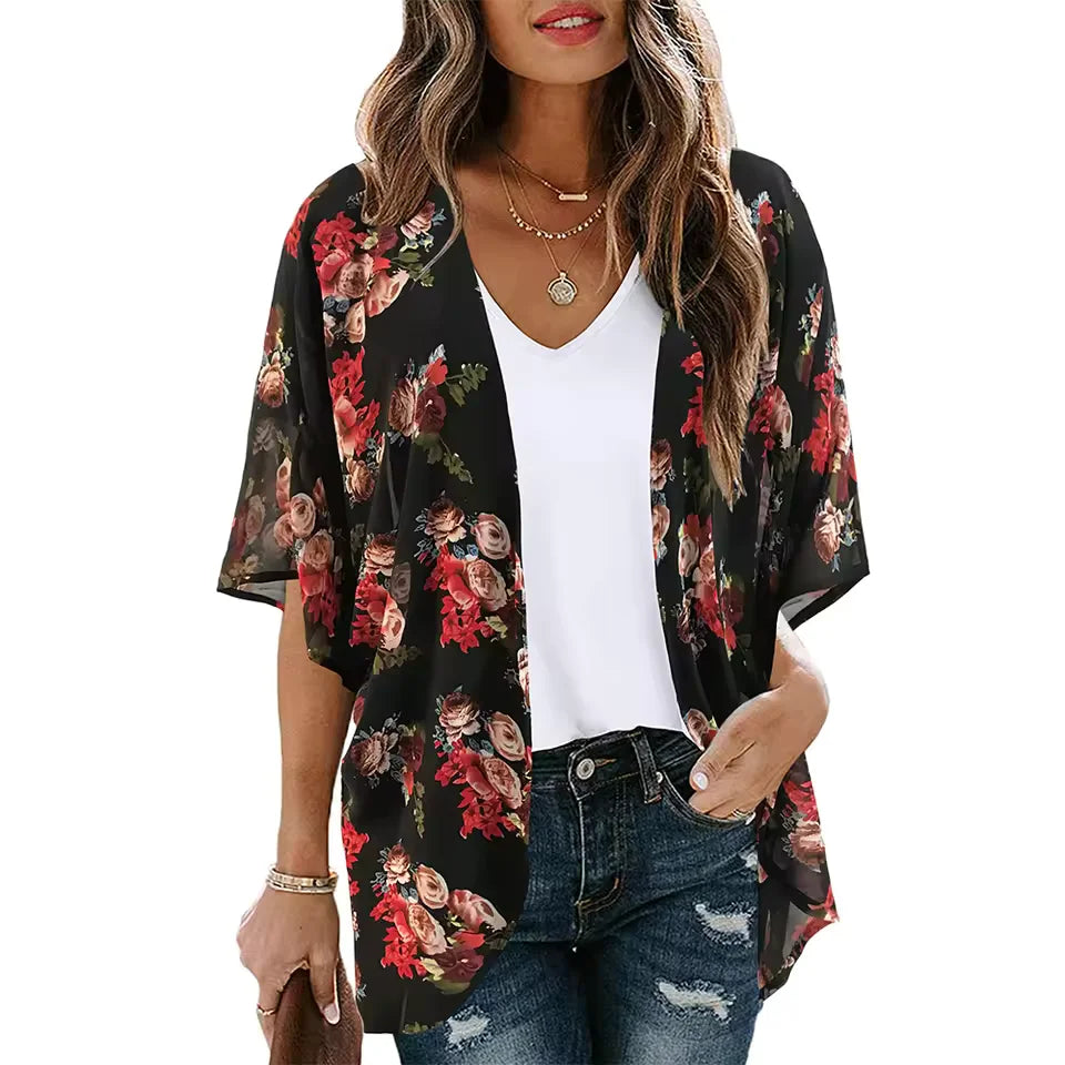 floral print and bohemian style design, perfect for beach outings or tropical getaways