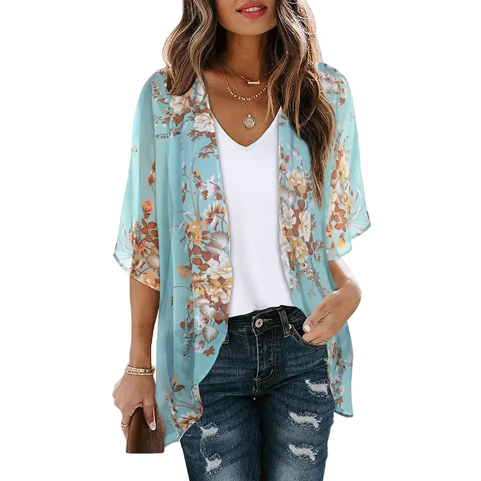 floral print and bohemian style design, perfect for beach outings or tropical getaways