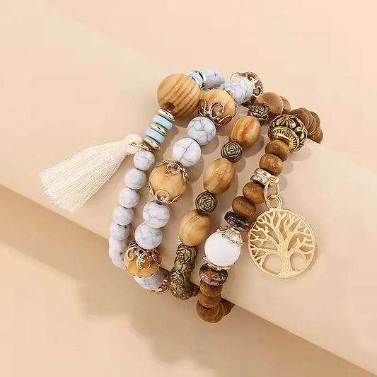 crafted from natural wood for a stylish and earthy look, perfect for bohemian and hawaiian fashion lovers seeking unique accessories to complete their tropical outfits 