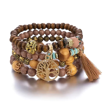 crafted from natural wood for a stylish and earthy look, perfect for bohemian and hawaiian fashion lovers seeking unique accessories to complete their tropical outfits 