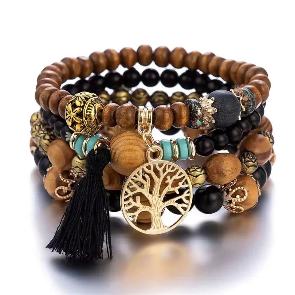 crafted from natural wood for a stylish and earthy look, perfect for bohemian and hawaiian fashion lovers seeking unique accessories to complete their tropical outfits 