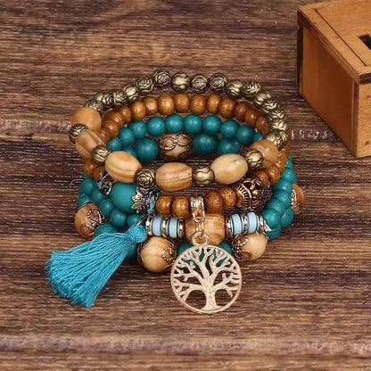 crafted from natural wood for a stylish and earthy look, perfect for bohemian and hawaiian fashion lovers seeking unique accessories to complete their tropical outfits 