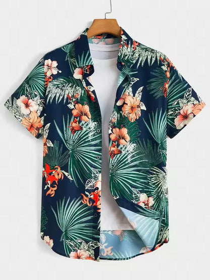 lush, tropical floral prints, lightweight, breathable fabric, perfect for beach outings, casual events, or adding a touch of island-inspired style to your wardrobe