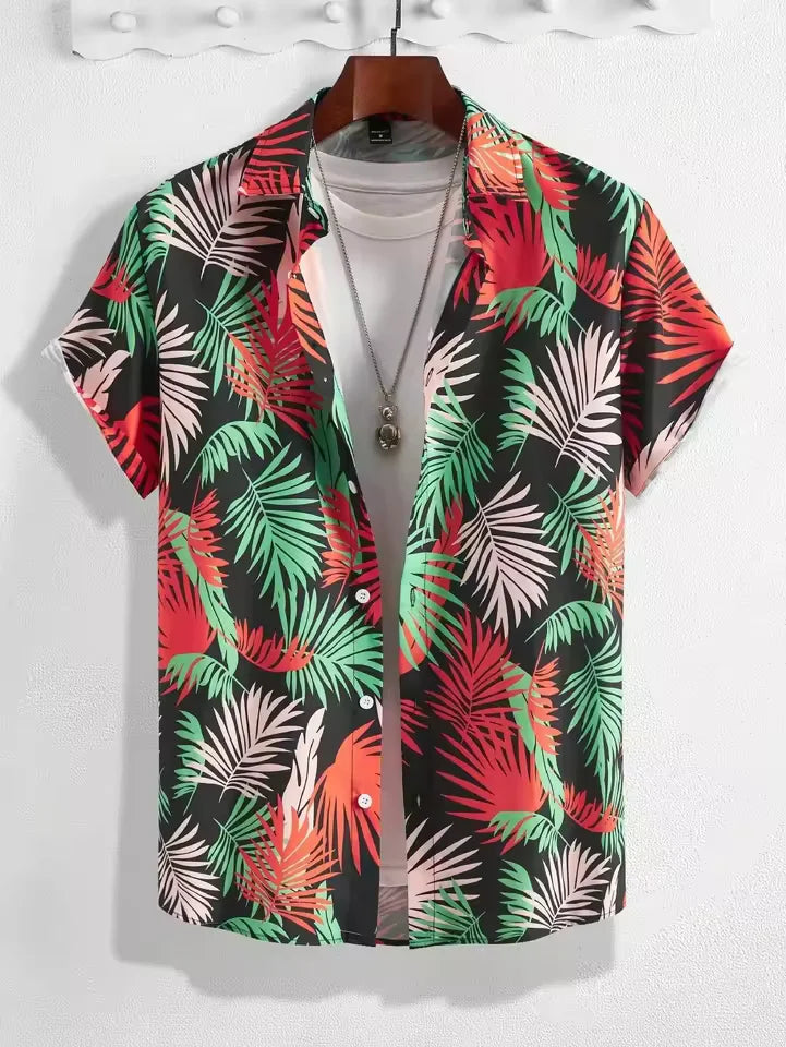 lush, tropical floral prints, lightweight, breathable fabric, perfect for beach outings, casual events, or adding a touch of island-inspired style to your wardrobe