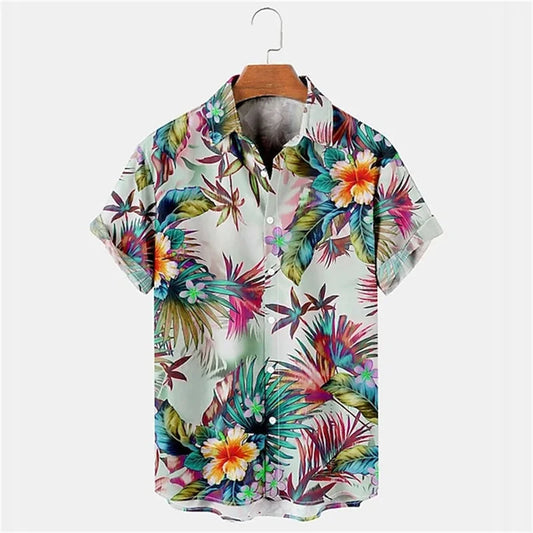 vibrant tropical designs with textured floral patterns. Made from lightweight, breathable fabric, perfect for casual outings, beach vacations, or adding a bold, island-inspired touch to your wardrobe 