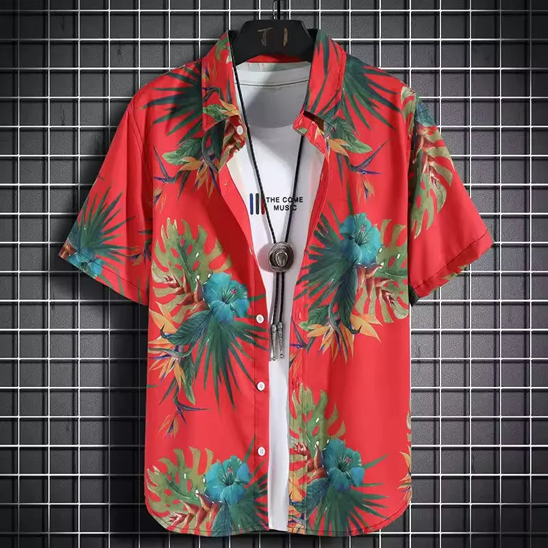 vibrant tropical prints and a relaxed fit, lightweight, breathable fabric, perfect for beach outings, summer vacations, or casual island-inspired style