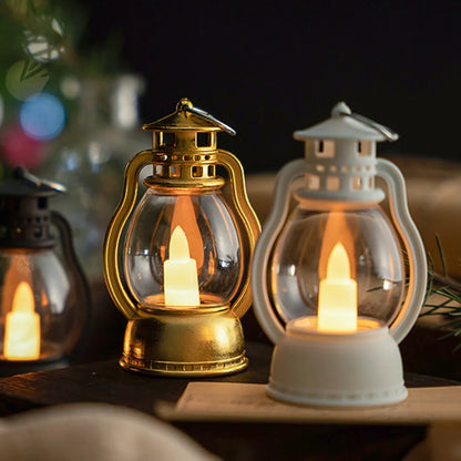 nostalgic design, featuring a flickering LED light for a warm, cozy ambiance, ideal for home decor, creating a retro atmosphere, or as a safe, battery-operated alternative to traditional candles 