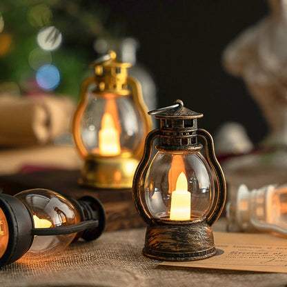 nostalgic design, featuring a flickering LED light for a warm, cozy ambiance, ideal for home decor, creating a retro atmosphere, or as a safe, battery-operated alternative to traditional candles 