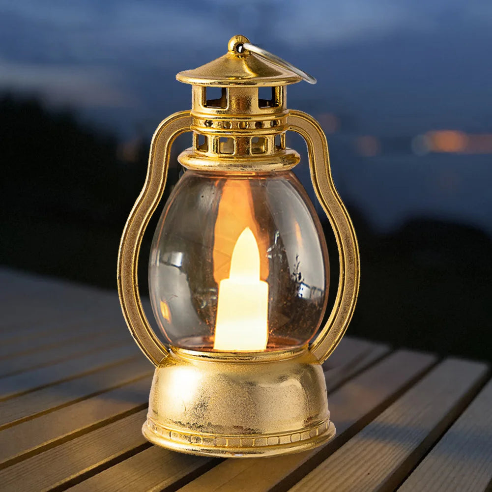 nostalgic design, featuring a flickering LED light for a warm, cozy ambiance, ideal for home decor, creating a retro atmosphere, or as a safe, battery-operated alternative to traditional candles 