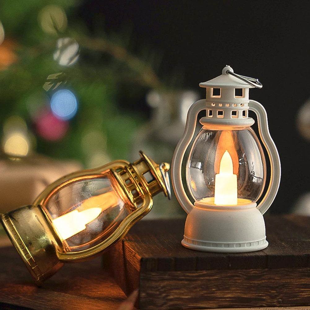 nostalgic design, featuring a flickering LED light for a warm, cozy ambiance, ideal for home decor, creating a retro atmosphere, or as a safe, battery-operated alternative to traditional candles 