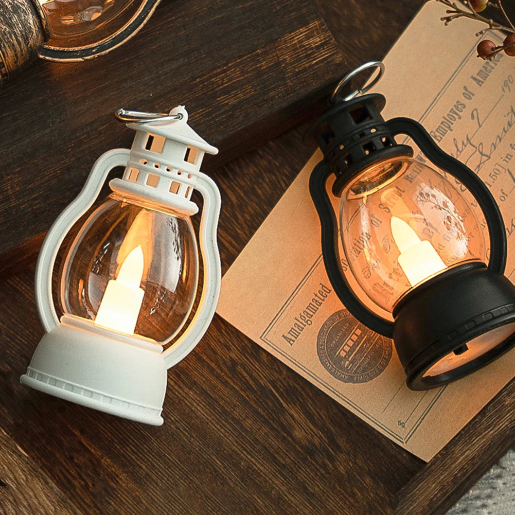 nostalgic design, featuring a flickering LED light for a warm, cozy ambiance, ideal for home decor, creating a retro atmosphere, or as a safe, battery-operated alternative to traditional candles 