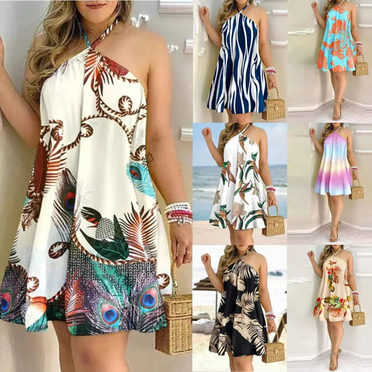 Tropical Halter Neck Dress